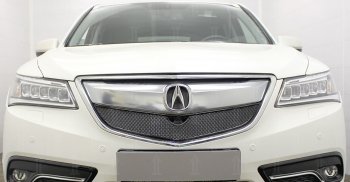 4 299 р. Защитная сетка решетки радиатора Стрелка 11 Премиум (алюминий) Acura MDX YD3 дорестайлинг (2013-2016) (Цвет: черный)  с доставкой в г. Королёв. Увеличить фотографию 2