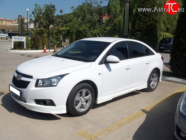 3 899 р. Пороги накладки Sport Style Chevrolet Cruze J300 седан дорестайлинг (2009-2012) (Неокрашенные)  с доставкой в г. Королёв