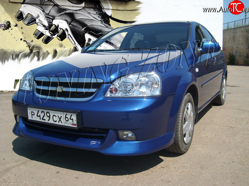 2 399 р. Накладка переднего бампера Tuning Zone Chevrolet Lacetti седан (2002-2013) (Неокрашенная)  с доставкой в г. Королёв