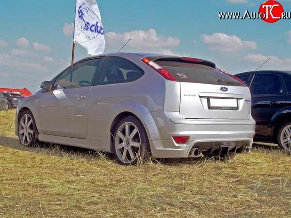 7 799 р. Юбка-диффузор заднего бампера Sport Ford Focus 2 хэтчбэк 3 дв. дорестайлинг (2004-2007) (Неокрашенная)  с доставкой в г. Королёв