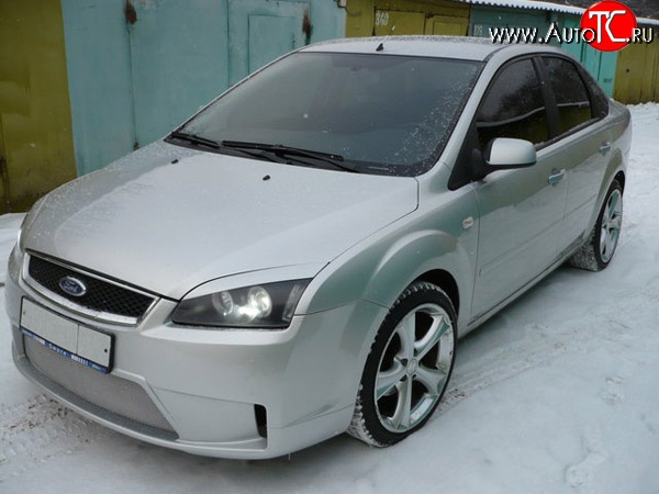 14 299 р. Передний бампер Concept  Ford Focus  2 (2004-2008)  седан дорестайлинг, универсал дорестайлинг, хэтчбэк 3 дв. дорестайлинг, хэтчбэк 5 дв. дорестайлинг (Неокрашенный)  с доставкой в г. Королёв