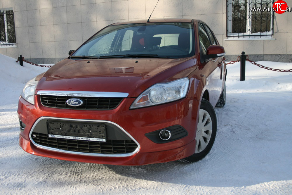 3 779 р. Накладка переднего бампера AutoTC Ford Focus 2 седан рестайлинг (2007-2011) (Неокрашенная)  с доставкой в г. Королёв