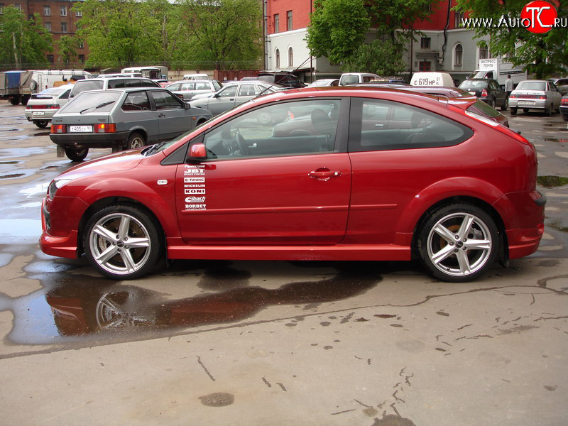 2 679 р. Пороги накладки Снайпер Ford Focus 2 хэтчбэк 3 дв. дорестайлинг (2004-2007) (Неокрашенные)  с доставкой в г. Королёв