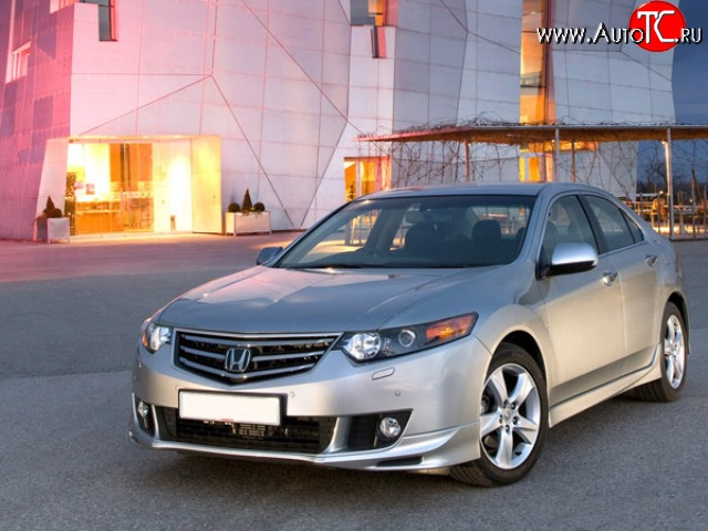 6 199 р. Накладка переднего бампера Type-S Honda Accord CU седан дорестайлинг (2008-2011) (Неокрашенная)  с доставкой в г. Королёв