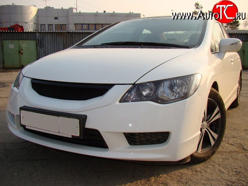 4 599 р. Решётка радиатора Mugen Style  Honda Civic  FD (2009-2011) седан рестайлинг (Неокрашенная)  с доставкой в г. Королёв