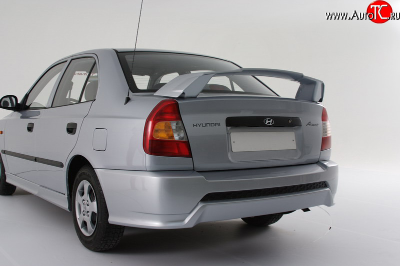 5 099 р. Задний бампер Классик Hyundai Accent седан ТагАЗ (2001-2012) (Неокрашенный)  с доставкой в г. Королёв