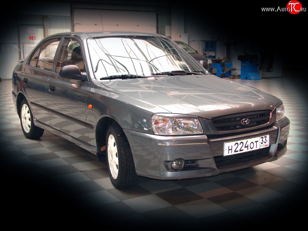 459 р. Реснички E-Sport Hyundai Accent седан ТагАЗ (2001-2012) (Неокрашенные)  с доставкой в г. Королёв