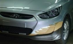 4 399 р. Накладка Sport на передний бампер Hyundai Solaris RBr седан дорестайлинг (2010-2014) (Неокрашенная)  с доставкой в г. Королёв. Увеличить фотографию 4