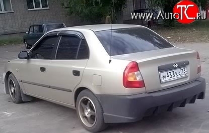 7 499 р. Задний бампер ATH New Hyundai Accent седан ТагАЗ (2001-2012) (Неокрашенный)  с доставкой в г. Королёв