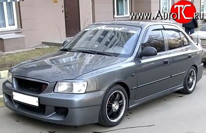 4 699 р. Передний бампер ATH-classic Hyundai Accent седан ТагАЗ (2001-2012) (Неокрашенный)  с доставкой в г. Королёв