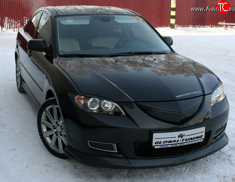 729 р. Реснички на фары Global-Tuning Mazda 3/Axela BK дорестайлинг седан (2003-2006) (Неокрашенные)  с доставкой в г. Королёв