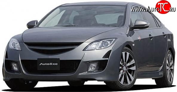 6 649 р. Передний бампер AutoExq Mazda 6 GH дорестайлинг седан (2007-2010) (Неокрашенный)  с доставкой в г. Королёв