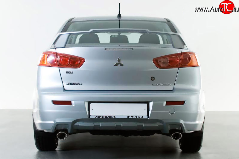 3 599 р. Накладка заднего бампера Elegance Mitsubishi Lancer CY седан дорестайлинг (2007-2010) (Неокрашенная)  с доставкой в г. Королёв