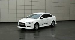 4 749 р. Пороги накладки Global-Tuning Mitsubishi Lancer 10 седан дорестайлинг (2007-2010) (Неокрашенные)  с доставкой в г. Королёв. Увеличить фотографию 2