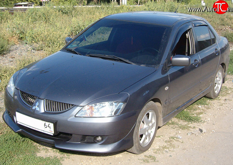 5 499 р. Накладка переднего бампера M-VRS Mitsubishi Lancer 9 CS седан 1-ый рестайлинг (2003-2005) (Неокрашенная)  с доставкой в г. Королёв