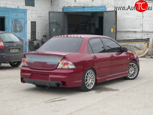 14 299 р. Задний бампер Evo Mitsubishi Lancer 9 1-ый рестайлинг седан (2003-2005) (Неокрашенный)  с доставкой в г. Королёв