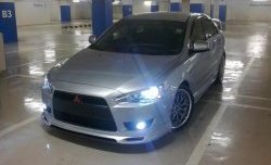 4 849 р. Накладка Zodiak на передний бампер  Mitsubishi Lancer  10 (2007-2017) седан дорестайлинг, хэтчбэк дорестайлинг, седан рестайлинг, хэтчбек 5 дв рестайлинг (Неокрашенная)  с доставкой в г. Королёв. Увеличить фотографию 6