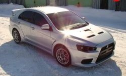 31 799 р. Пластиковый капот Evo Mitsubishi Lancer 10 CY седан рестайлинг (2011-2017) (Неокрашенный)  с доставкой в г. Королёв. Увеличить фотографию 3