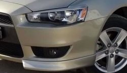 3 099 р. Клыки Evo на передний бампер автомобиля Mitsubishi Lancer 10 седан дорестайлинг (2007-2010) (Неокрашенные)  с доставкой в г. Королёв. Увеличить фотографию 2