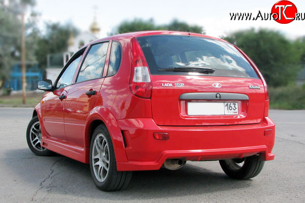 8 929 р. Задний бампер TMS-GTI Лада Калина 1119 хэтчбек (2004-2013) (Неокрашенный)  с доставкой в г. Королёв