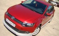 5 749 р. Накладка Racing на передний бампер Volkswagen Polo 5 седан дорестайлинг (2009-2015) (Неокрашенная)  с доставкой в г. Королёв. Увеличить фотографию 2