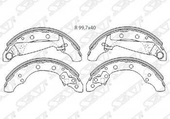 1 599 р. Комплект задних тормозных колодок SAT Skoda Rapid NH3 дорестайлинг лифтбэк (2012-2017)  с доставкой в г. Королёв. Увеличить фотографию 1