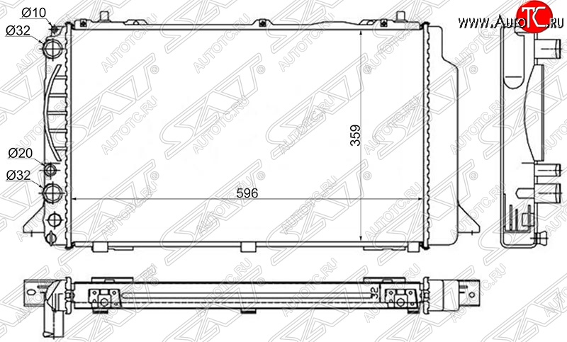 7 449 р. Радиатор двигателя SAT (пластинчатый) Audi 80 B3 седан (1986-1991)  с доставкой в г. Королёв