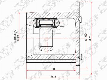 ШРУС SAT (внутренний) Audi A3 (8P1 хэтчбэк 3 дв.,  8PA хэтчбэк 5 дв.), Skoda Octavia (A5), Volkswagen Golf (5,  6), Passat (B6), Touran (1T)