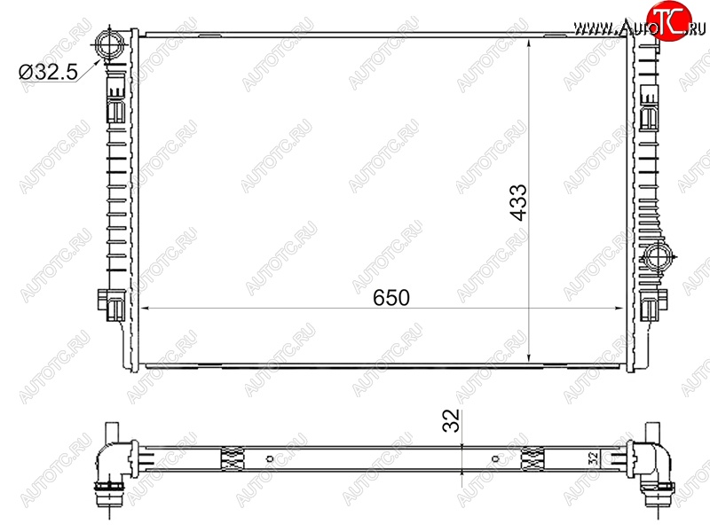 8 699 р. Радиатор двигателя SAT (650*433*32 мм) Skoda Octavia A7 дорестайлинг лифтбэк (2012-2017)  с доставкой в г. Королёв