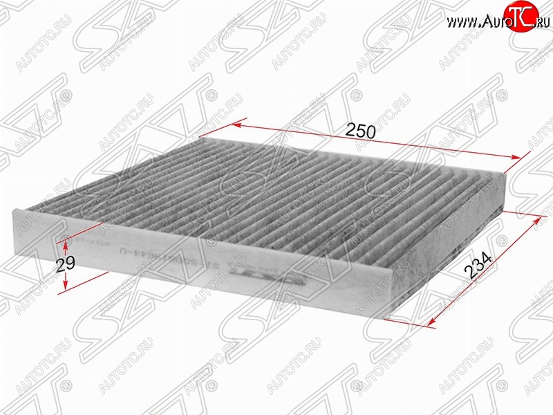 199 р. Фильтр салонный SAT (угольный, 250x230x29 mm)  Audi A3 (8VA хэтчбэк 5 дв.,  8VS седан,  8V1), Seat Leon (5F хэтчбэк 5 дв.,  5F), Skoda Kodiaq (NU7), Octavia (A7), Superb (B8 (3V),  B8 (3V5)), Volkswagen Golf (7), Teramont (CA1)  с доставкой в г. Королёв