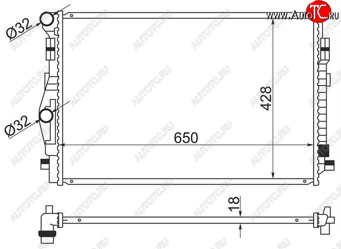 8 249 р. Радиатор двигателя SAT (пластинчатый) Volkswagen Passat B8 седан дорестайлинг (2015-2019)  с доставкой в г. Королёв