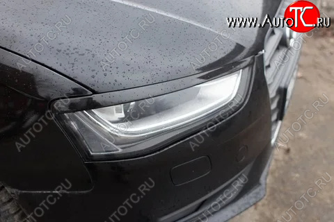 1 139 р. Реснички на фары KURAJ  Audi A4  B8 (2007-2011) дорестайлинг, седан (Неокрашенные)  с доставкой в г. Королёв