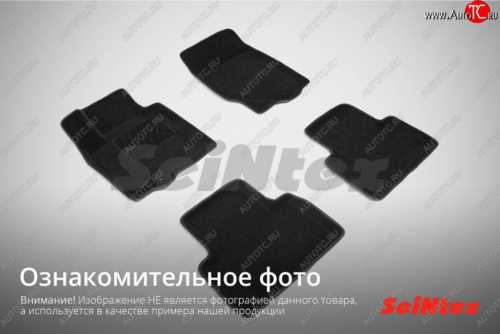 4 999 р. Износостойкие коврики в салон SeiNtex Premium 3D 4 шт. (ворсовые, черные) Audi A4 B8 дорестайлинг, седан (2007-2011)  с доставкой в г. Королёв