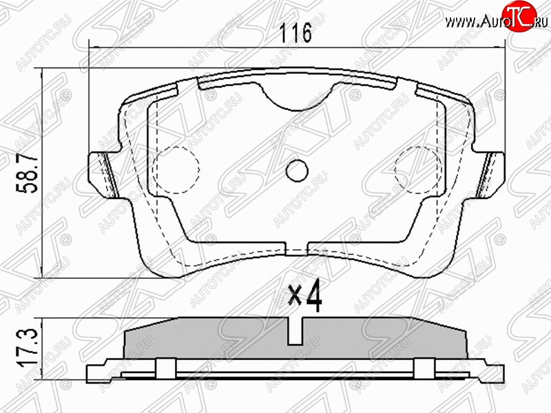 1 249 р. Колодки тормозные задние SAT  Audi A4  B8 - Q5  FY  с доставкой в г. Королёв