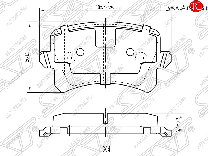 759 р. Колодки тормозные SAT (задние)  Audi A6  C6 (2004-2008), Volkswagen Passat ( B6,  B7) (2005-2015), Volkswagen Passat CC  дорестайлинг (2008-2012), Volkswagen Tiguan  NF (2006-2017)  с доставкой в г. Королёв