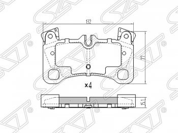 Колодки тормозные SAT (задние) Volkswagen Touareg GP рестайлинг (2006-2010)