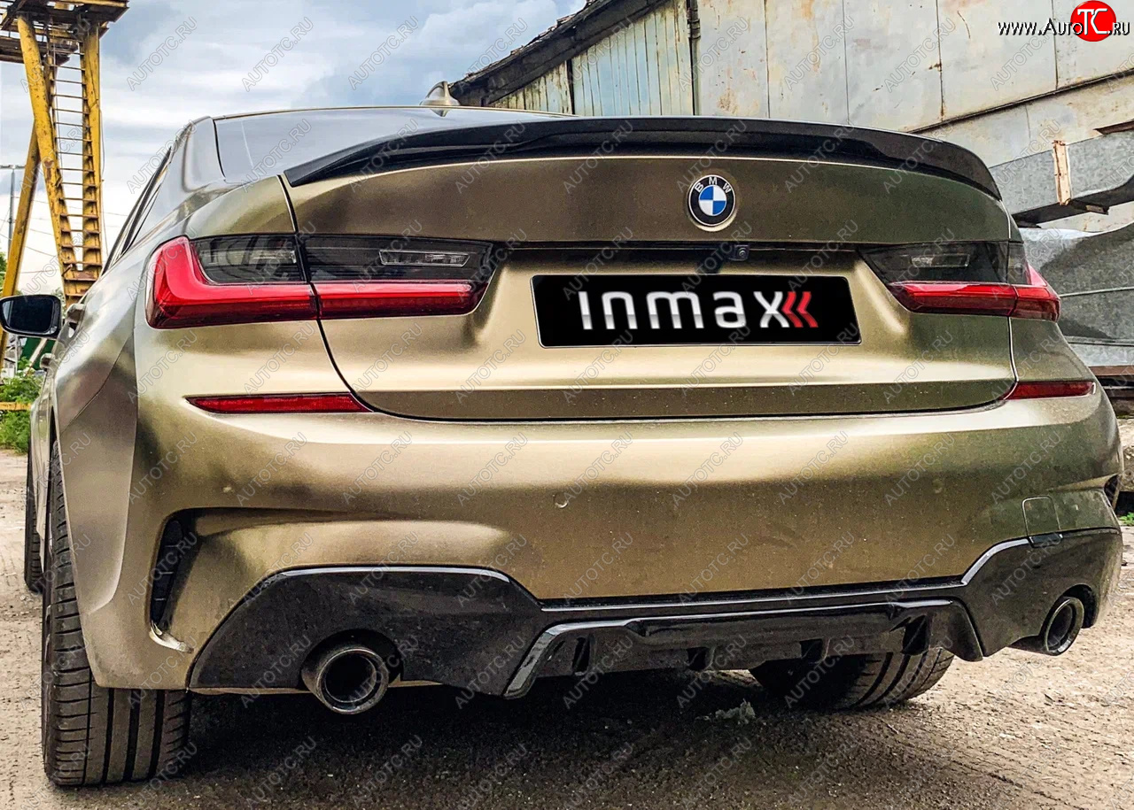 12 999 р. Диффузор заднего бампера М-Perfomance 320  BMW 3 серия  G20 (2018-2022) седан Inmax (цвет: черный глянец)  с доставкой в г. Королёв