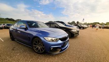 14 499 р. Сплиттер переднего бампера М-Perfomance BMW 4 серия F32 купе дорестайлинг (2013-2017) (цвет: черный матовый)  с доставкой в г. Королёв. Увеличить фотографию 2