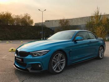 14 499 р. Сплиттер переднего бампера М-Perfomance BMW 4 серия F32 купе дорестайлинг (2013-2017) (цвет: черный матовый)  с доставкой в г. Королёв. Увеличить фотографию 3