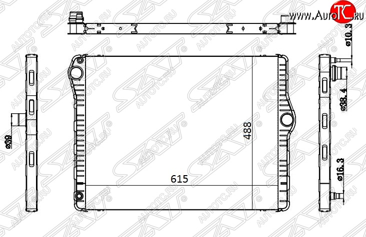 14 849 р. Радиатор двигателя SAT (пластинчатый)  BMW 5 серия ( F11,  F10) (2009-2017) дорестайлинг, универсал, седан дорестайлинг, рестайлинг, седан, рестайлинг, универсал  с доставкой в г. Королёв