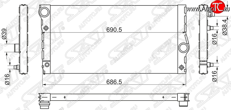 13 549 р. Радиатор двигателя SAT (пластинчатый)  BMW 5 серия ( F11,  F10) - 7 серия  F01-F04  с доставкой в г. Королёв