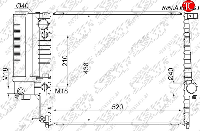 10 899 р. Радиатор двигателя SAT (пластинчатый, 1.8/2.0/2.5)  BMW 5 серия  E34 (1988-1994) седан дорестайлинг  с доставкой в г. Королёв