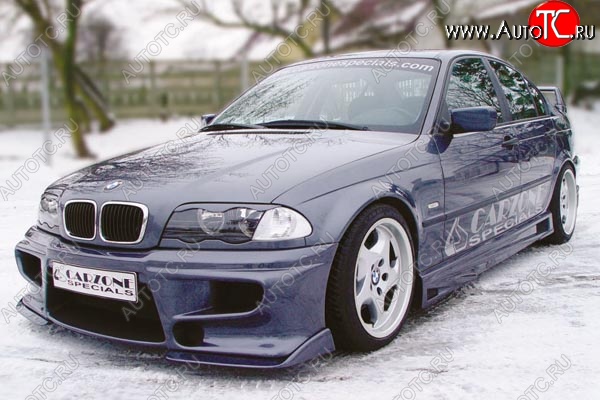 1 899 р. Накладка на передний бампер CarZone BMW 3 серия E46 седан дорестайлинг (1998-2001)  с доставкой в г. Королёв