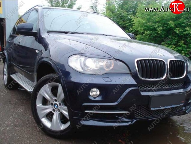 1 499 р. Реснички на фары CT BMW X5 E70 дорестайлинг (2006-2010) (Неокрашенные)  с доставкой в г. Королёв