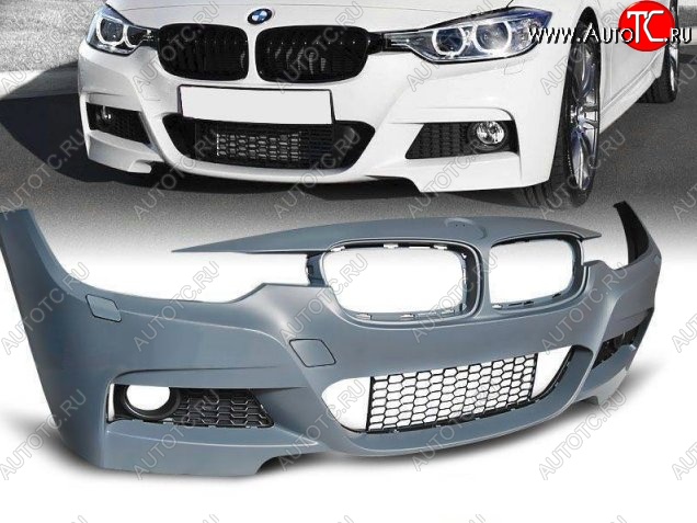 29 949 р. Передний бампер M-pakiet BMW 3 серия F30 седан дорестайлинг (2012-2015) (Неокрашенный)  с доставкой в г. Королёв