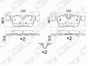 Комплект задних тормозных колодок SAT BMW X2 F39 (2017-2023)