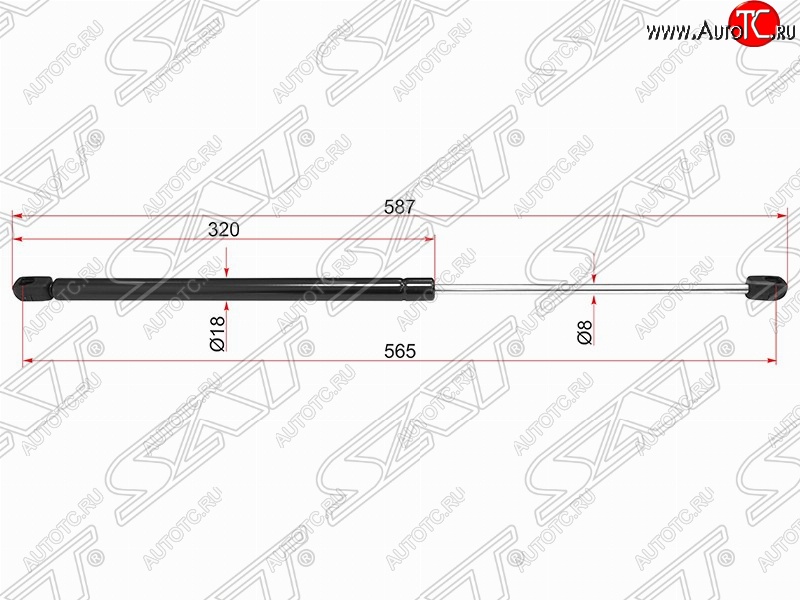 649 р. Упор крышки багажника SAT (газовый)  BMW X1  E84 (2009-2015)  с доставкой в г. Королёв