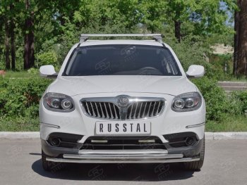 18 349 р. Защита переднего бампера (2 трубыØ42 мм, нержавейка) SLITKOFF  Brilliance V5 (2012-2018)  с доставкой в г. Королёв. Увеличить фотографию 2