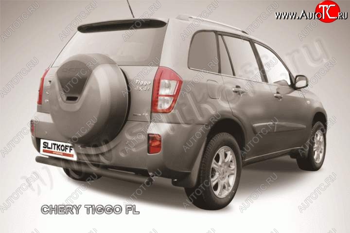 5 849 р. Защита заднего бампера из трубы d76 Slitkoff  Chery Tiggo T11 (2013-2016) рестайлинг (Цвет: серебристый)  с доставкой в г. Королёв