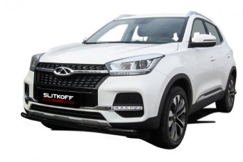 Защита переднего бампера Slitkoff (Ø 57 мм) Chery Tiggo 4 рестайлинг (2018-2023)